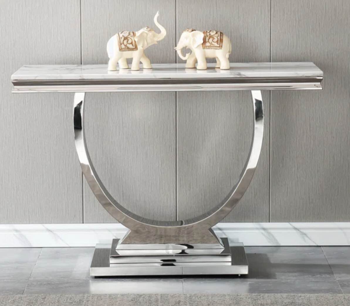 Annaliz 47.24 Console Table Base In Chrome silver ***BASE ONLY***