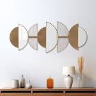 Modern Neutral Metal, 36" Half Circle Mirrored Wall Decor, Novelty