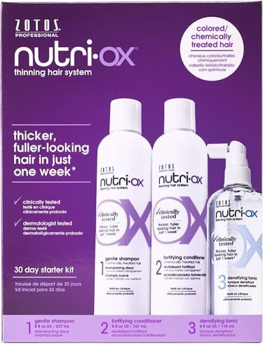 NUTRI-OX Starter Kit for Color-Treated Thinning Hair | Thicker, Fuller-Looking Hair | Peppermint | Clinically & Dermatologically Tested | 30 Day Supply