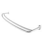 Double Curved Shower Rod, Metal Construction, Adjustable Between 44"- 70", Aluminum Rods-Silver