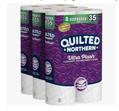Quilted Northern Ultra Plush Supreme Toilet Paper 8 Count Pack 24