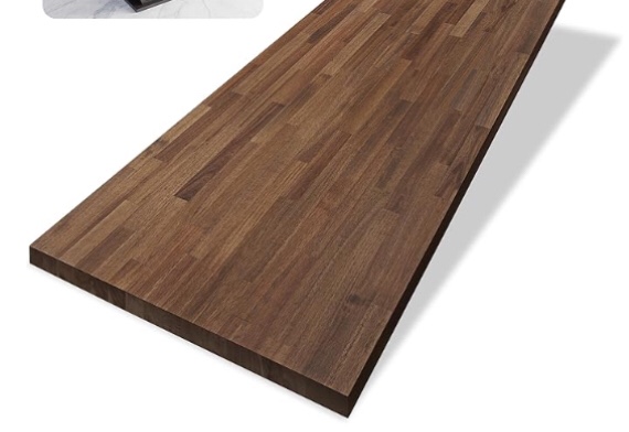 4 in x4 in Solid Wood Table Top, Dark Walnut Stained Acacia Desktop for Standing Desk/Office Tabletop/Countertop, 1in. Thick