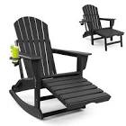 Plastic/Resin Folding and Rocking Adirondack Chair with Ottoman