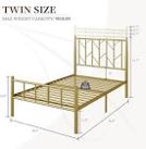 Metal Bed Frame With Led Lights, Adjustable Headboard Bed Frame With Vintage Footboard, Heavy Duty Slats