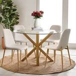 5-Piece Pedestal Dining Set only table glass 