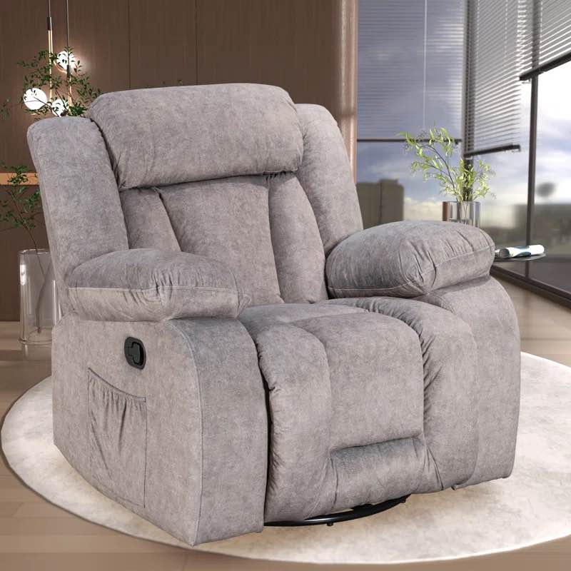 37.23'' Wide 300lbs Load-Bearing Rocking Swivel Recliner Chair for Living Room
