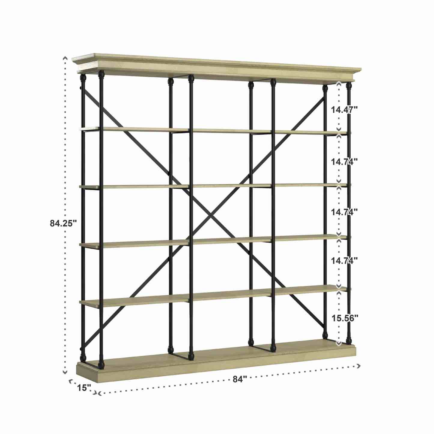 Cornice Triple Shelving Bookcase - Ivory White by iNSPIRE