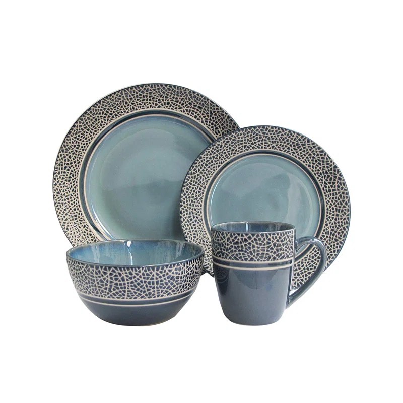 Sonali Mosaic 16 Piece Stoneware Dinnerware Set