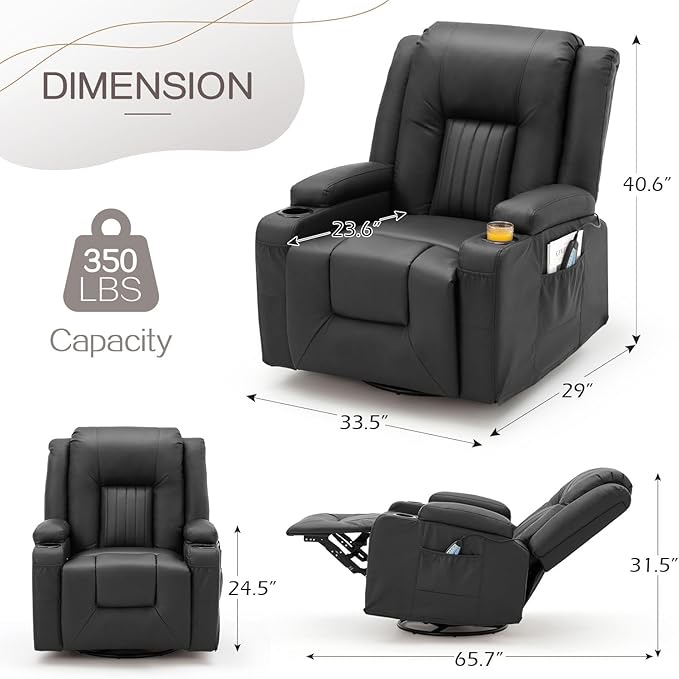 Loveseat Recliner With Cup Holders&side Pockets
