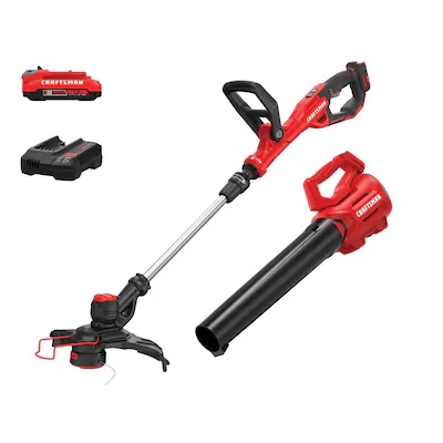 CRAFTSMAN V20 20-volt Max Cordless Battery String Trimmer and Leaf Blower Combo Kit 2 Ah (Battery & Charger Included)