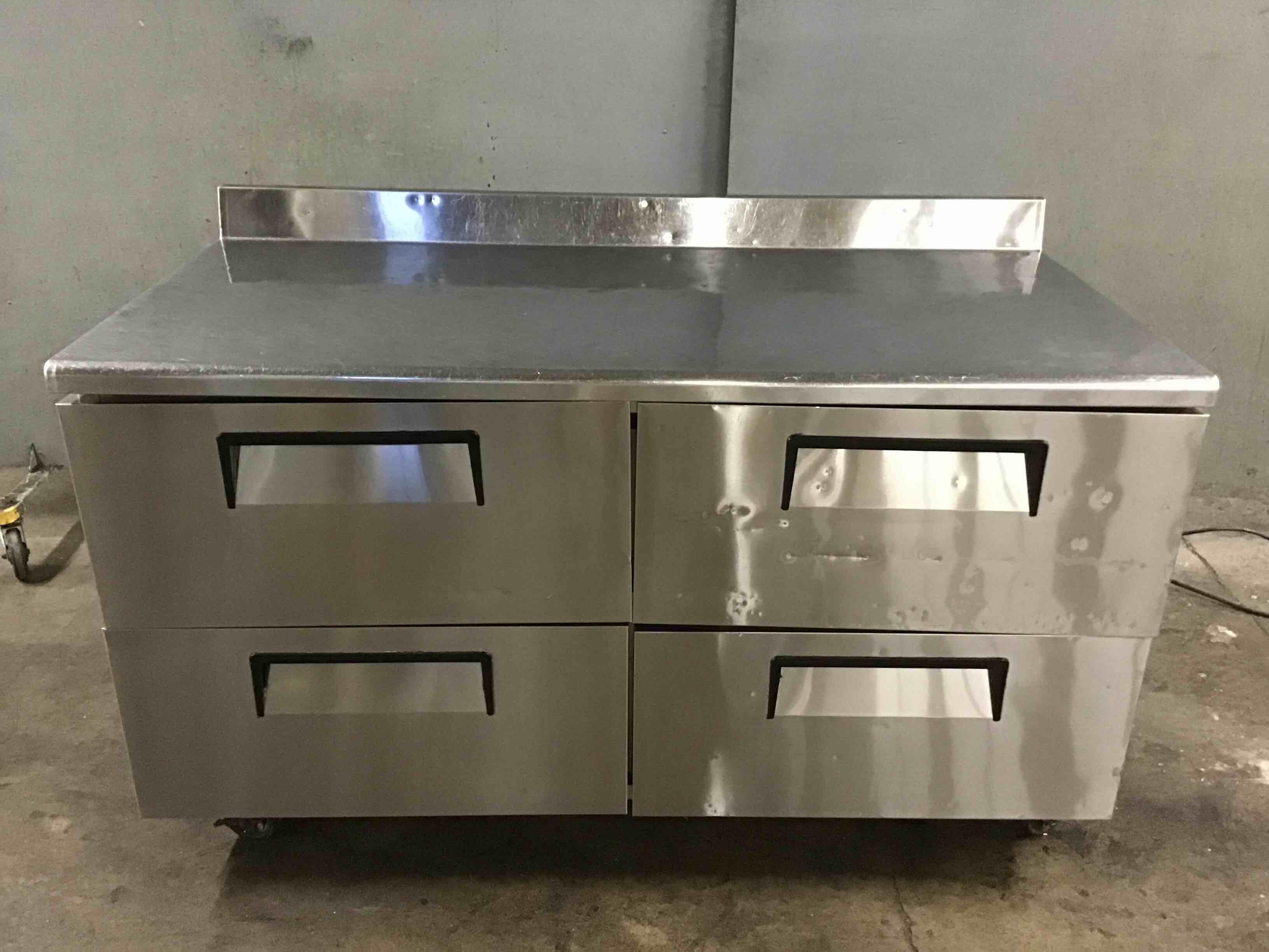 2016 Turbo Air 60 Inch Stainless Steel 4-Drawer Work Top Refrigerator on Casters 