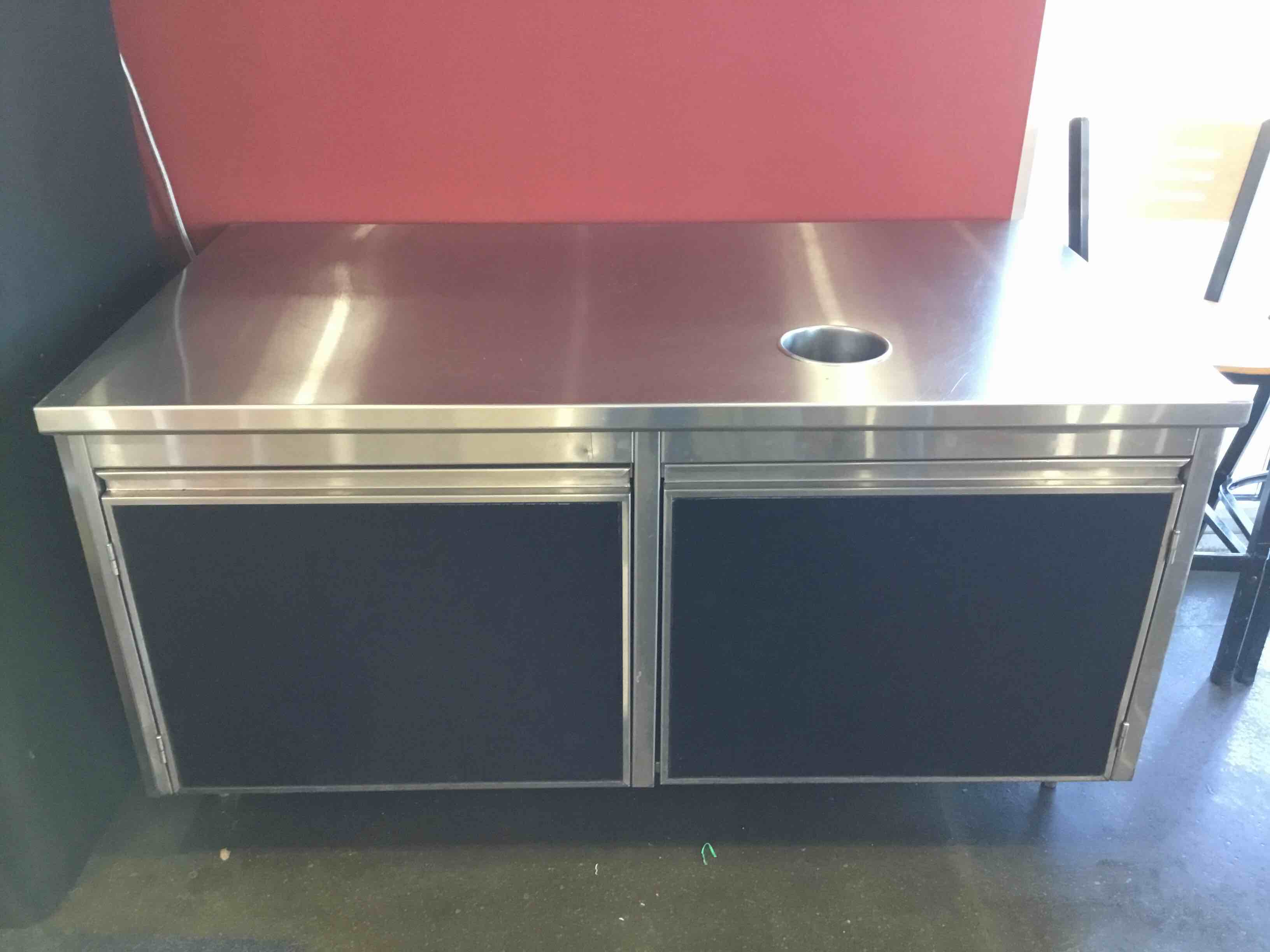64.5 Inch Stainless Steel 2-Door Server Station 