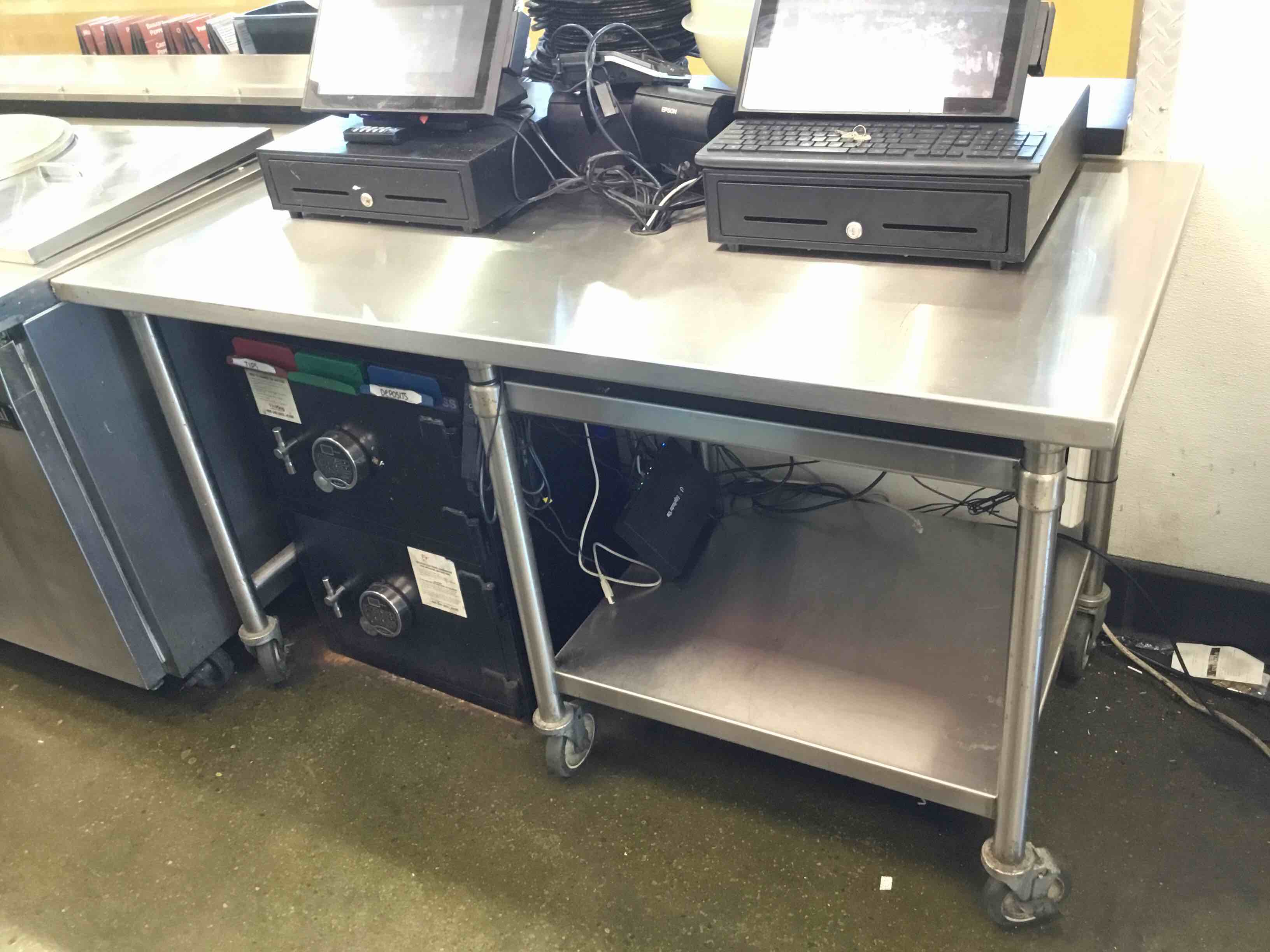 60 Inch Stainless Steel Table With Under Shelf On Casters 