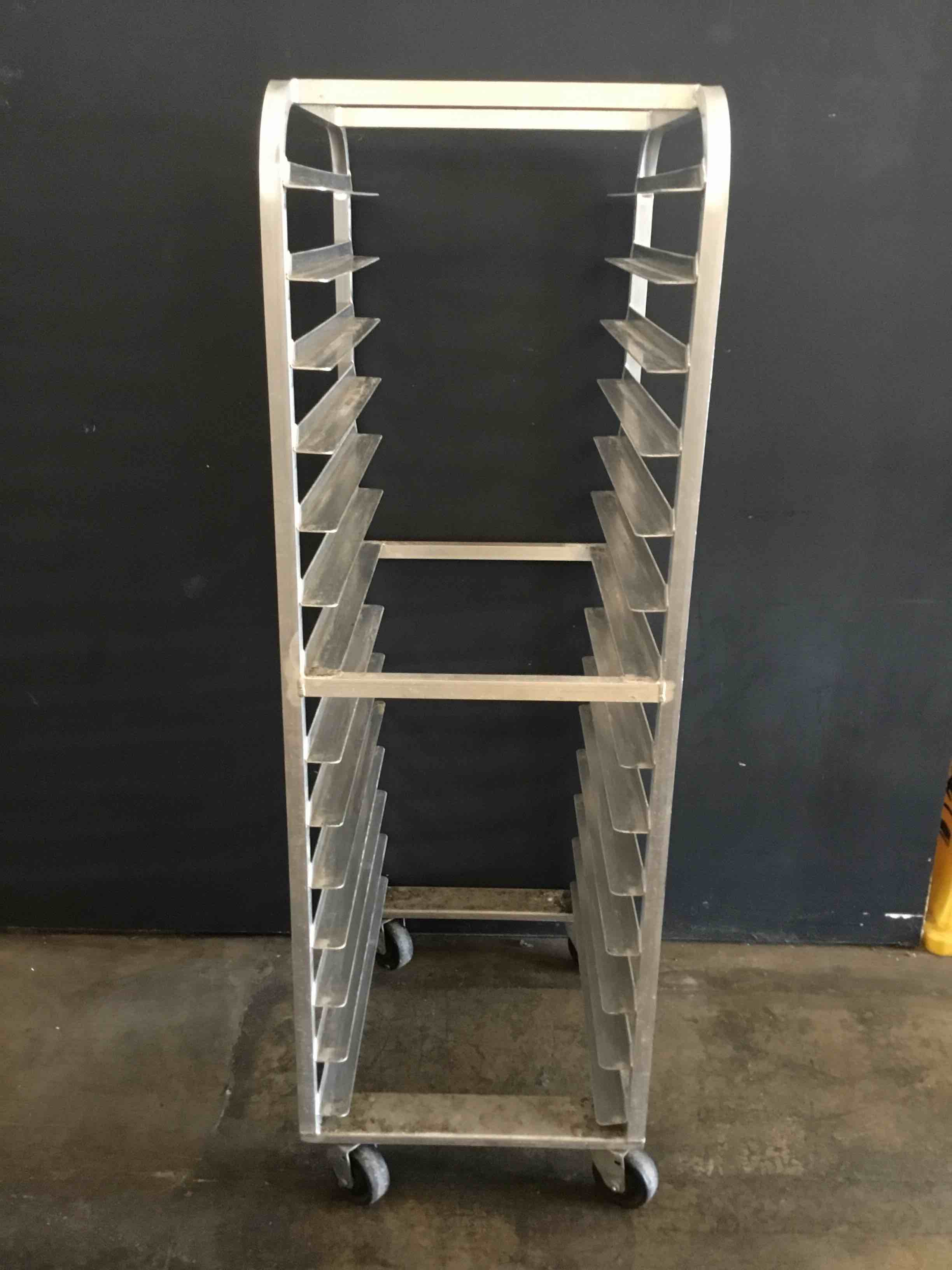 Advance Tabco End Loading Pizza Dough Box Rack with Open Sides On Casters