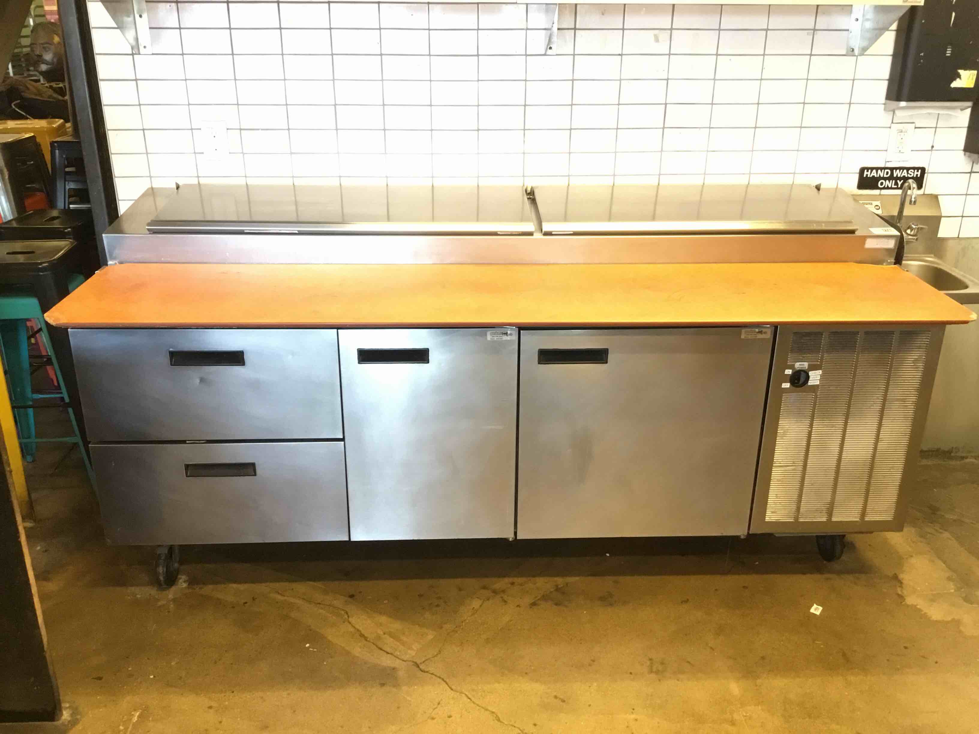 2017 Delfield 90 Inch Stainless Steel Pizza Prep On Casters