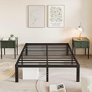 Bednowitz Full Size Metal Platform Bed Frame, 12 Inch Full-Bed-Frame with Heavy Duty Steel Slats, Noise Free Mattress Foundation No Box Spring Needed, Easy Assembly, Black