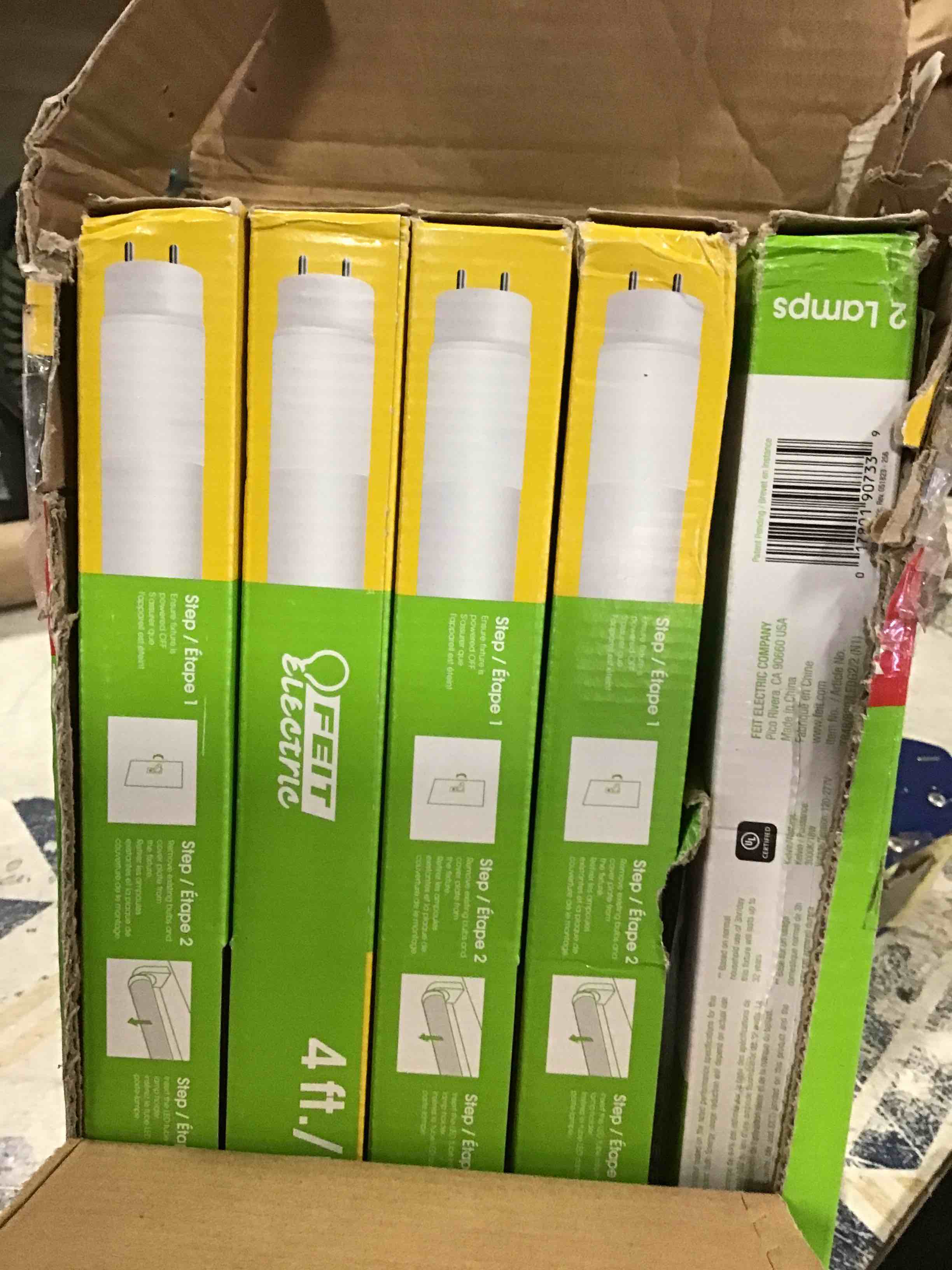 Feit Electric LED 4ft Bulbs T8, 32 Watt Equivalent, Type A Tube Light