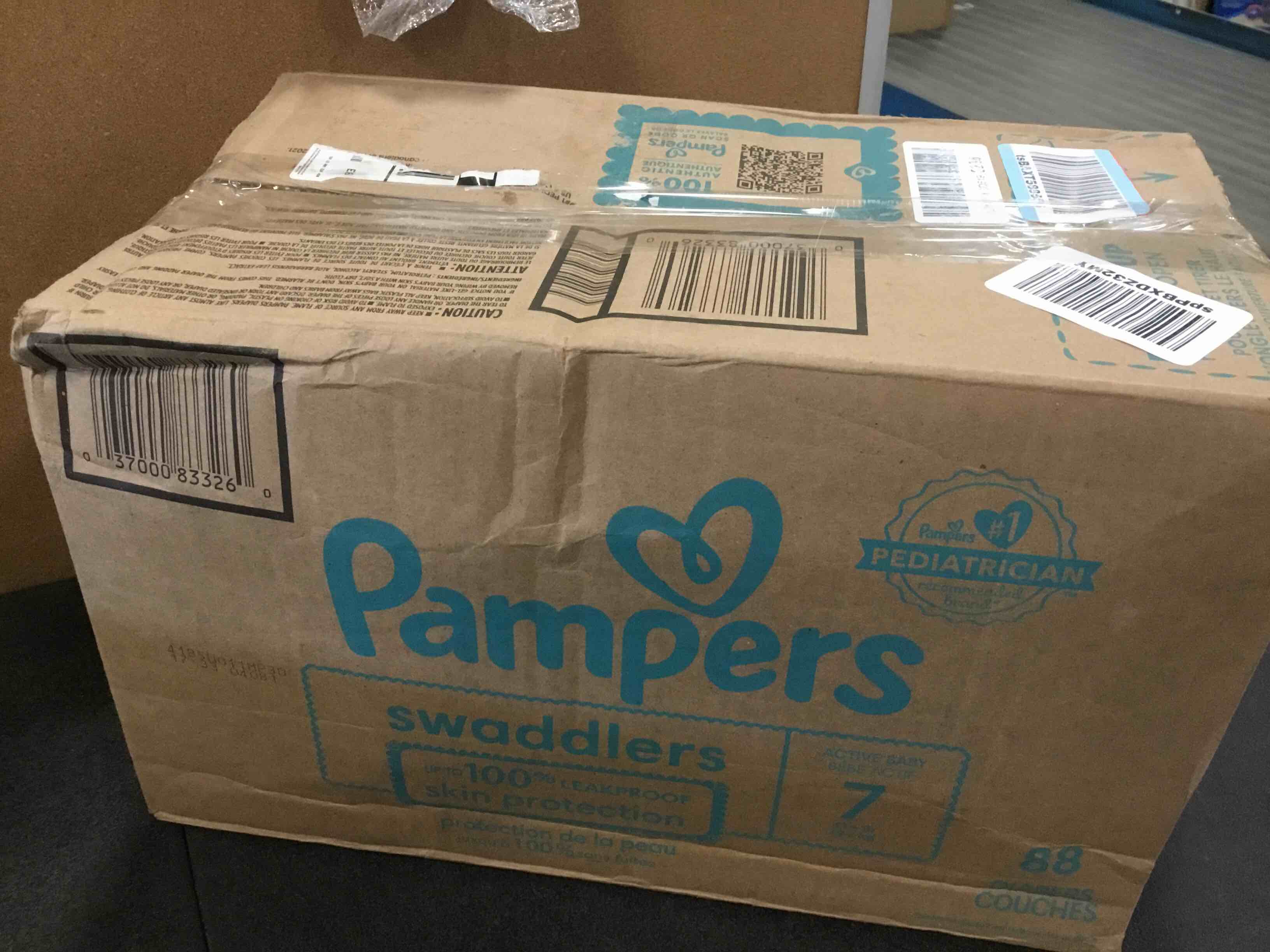 Diapers Size 7, 88 Count Pampers Swaddlers Disposable Baby Diapers