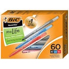 BIC Round Stic Xtra Life Ballpoint Pen  Medium Point (1.0mm)  Assorted  60-Count