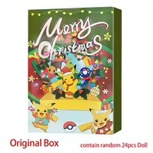 24PCS Pokemon Advent Calendar Box 2023 original Pikachu Anime Action Figures Christmas Gift