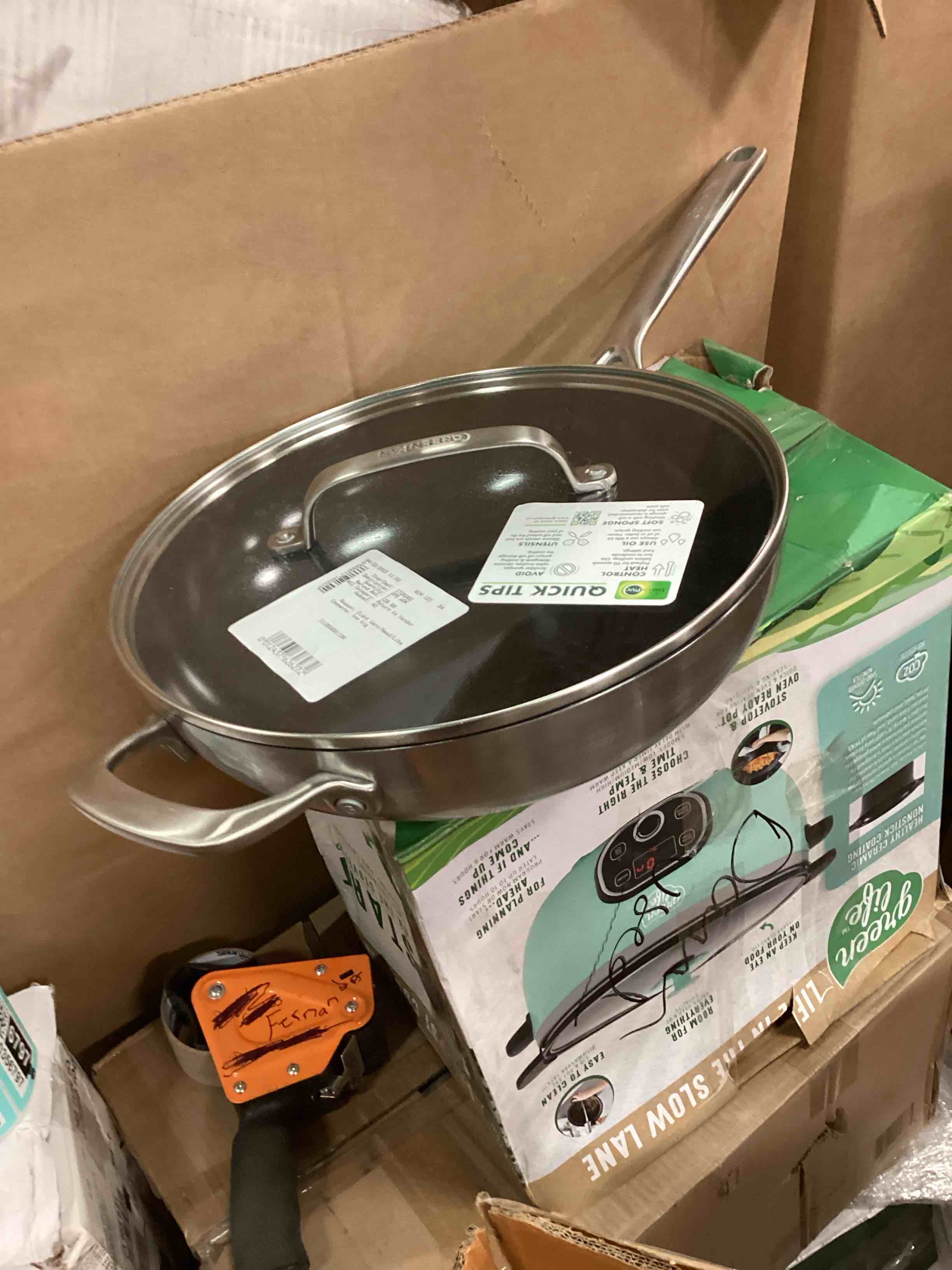 GreenPan GP5 Vista 5-Ply Stainless Steel 5QT Wok with Lid and Helper Handle, Healthy Ceramic Nonstick PFAS-Free, Induction Suitable, Dishwasher and Oven Safe