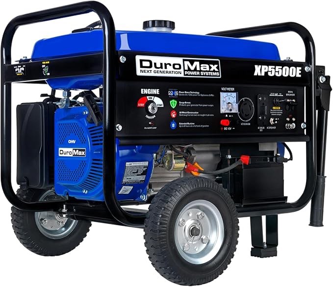 DuroMax XP5500E Gas Powered Portable Generator-5500 Watt Electric Start-Camping & RV Ready