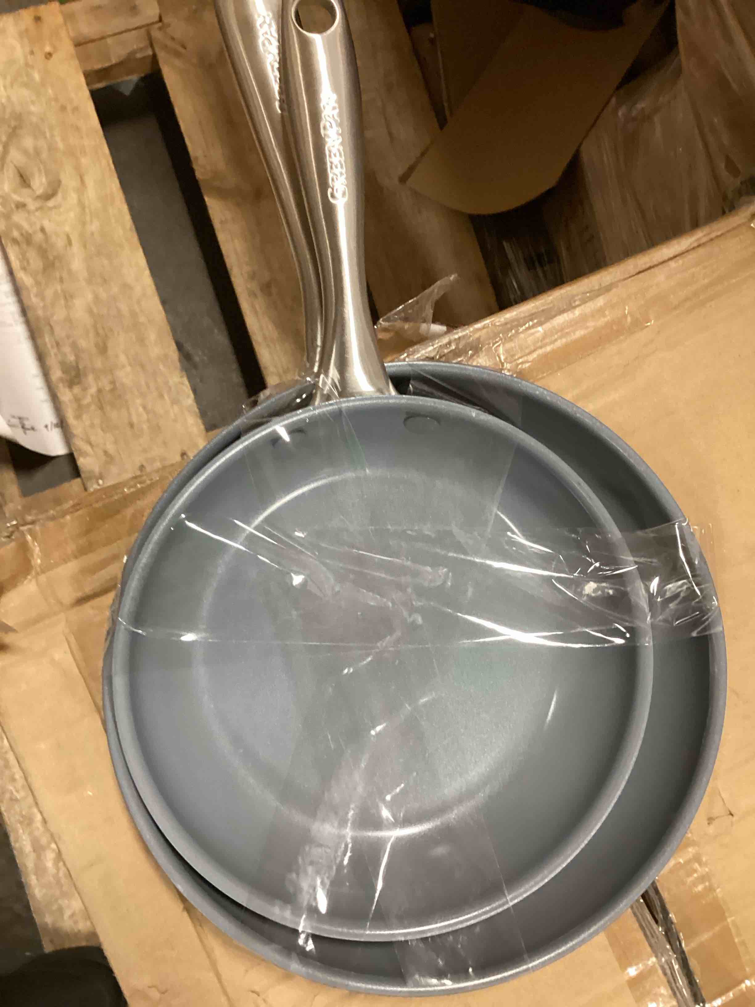 GreenPan Valencia Pro Hard Anodized Healthy Ceramic Nonstick 10" and 12" Frying Pan Skillet Set, PFAS-Free, Induction, Dishwasher Safe, Oven Safe, Gray