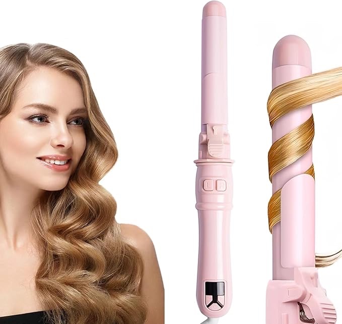 2024 Newest Automatic Curling Wand 28mm/1.1 inch Rotating Curling Iron for Short Long Hair, Automatic Hair Curler with LED Display, Professional Hair Waver Hair Styling Irons Fast Heating Wand