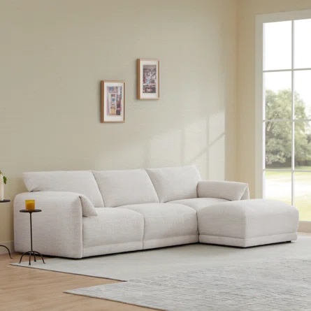 Bodhild 115.7'' Boucle 4 - Piece Modular Sectional with Ottoman