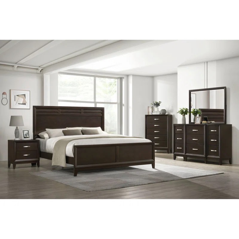 Picket House Furnishings Warren King Panel Bedroom Set In Merlot (INCOMPLETE NO HEADBOARD)
