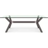Rainier Contemporary Rectangular Glass Coffee Table ((INCOMPLETE MISSING 1 BOX of 2) (LEGS ONLY SIMILAR TO STOCK PHOTO)