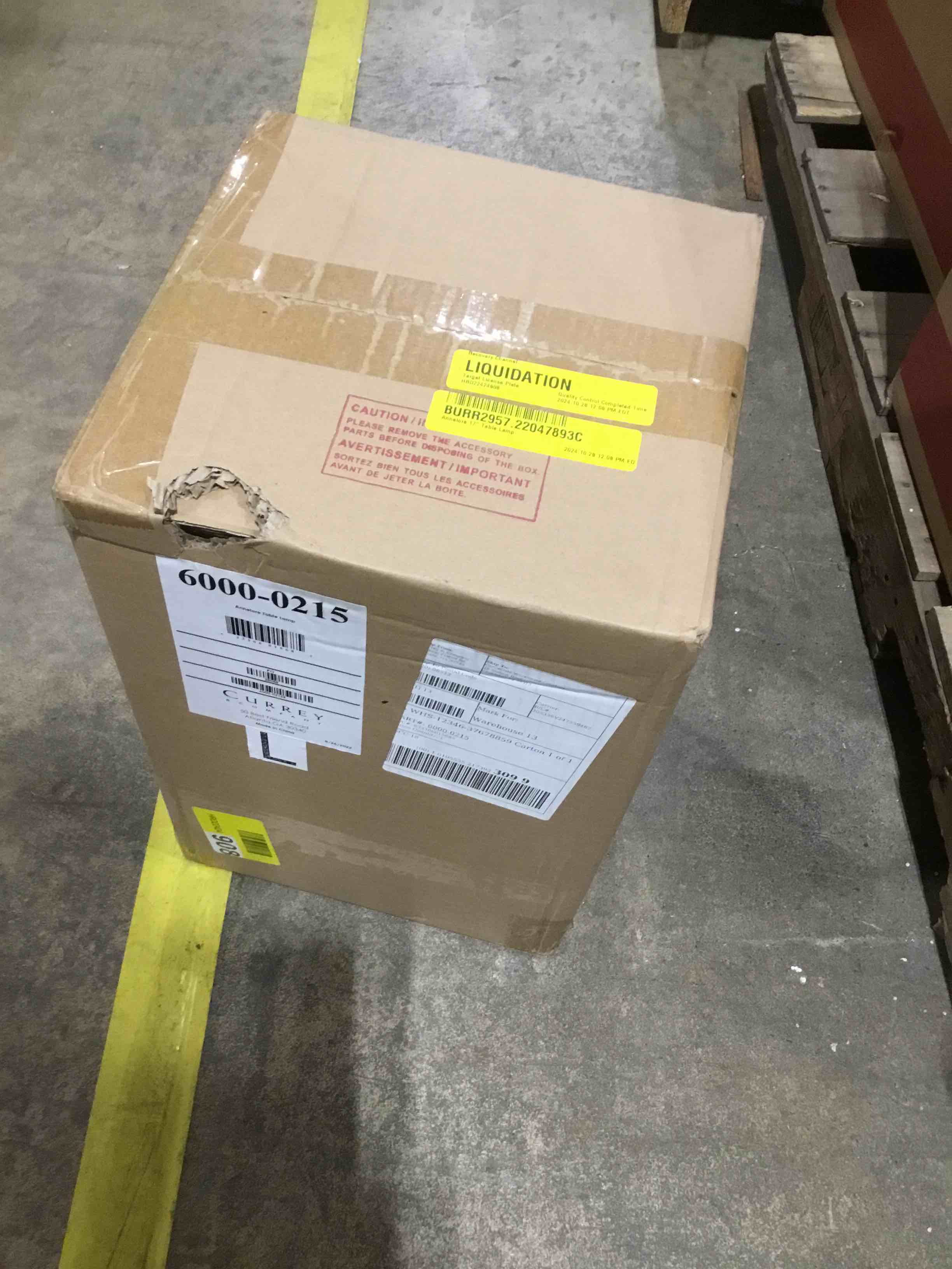 Mirrored 17.25" Facetd Table Lamp, Gold 17.25"H - 12.0" x 12.0" x 17.25"