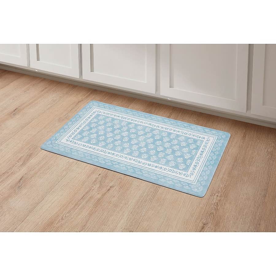 Style Selections 1-1/2-ft x 1-1/2-ft Blue PVC Rectangular Indoor Decorative Anti-fatigue Mat