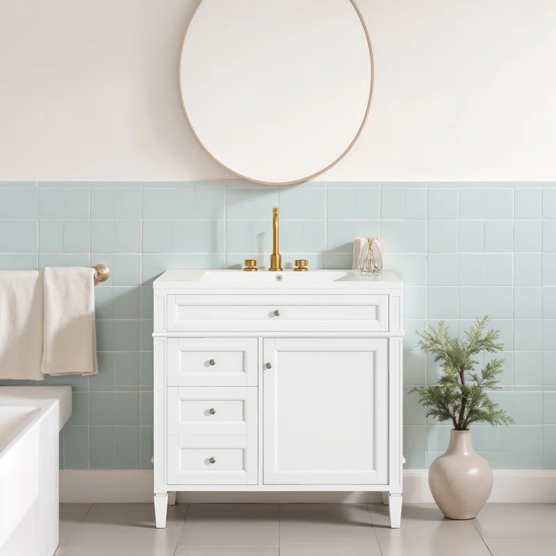 Bathroom Storage Cabinet With 2 Drawers,36'' Bathroom Vanity with Top Sink