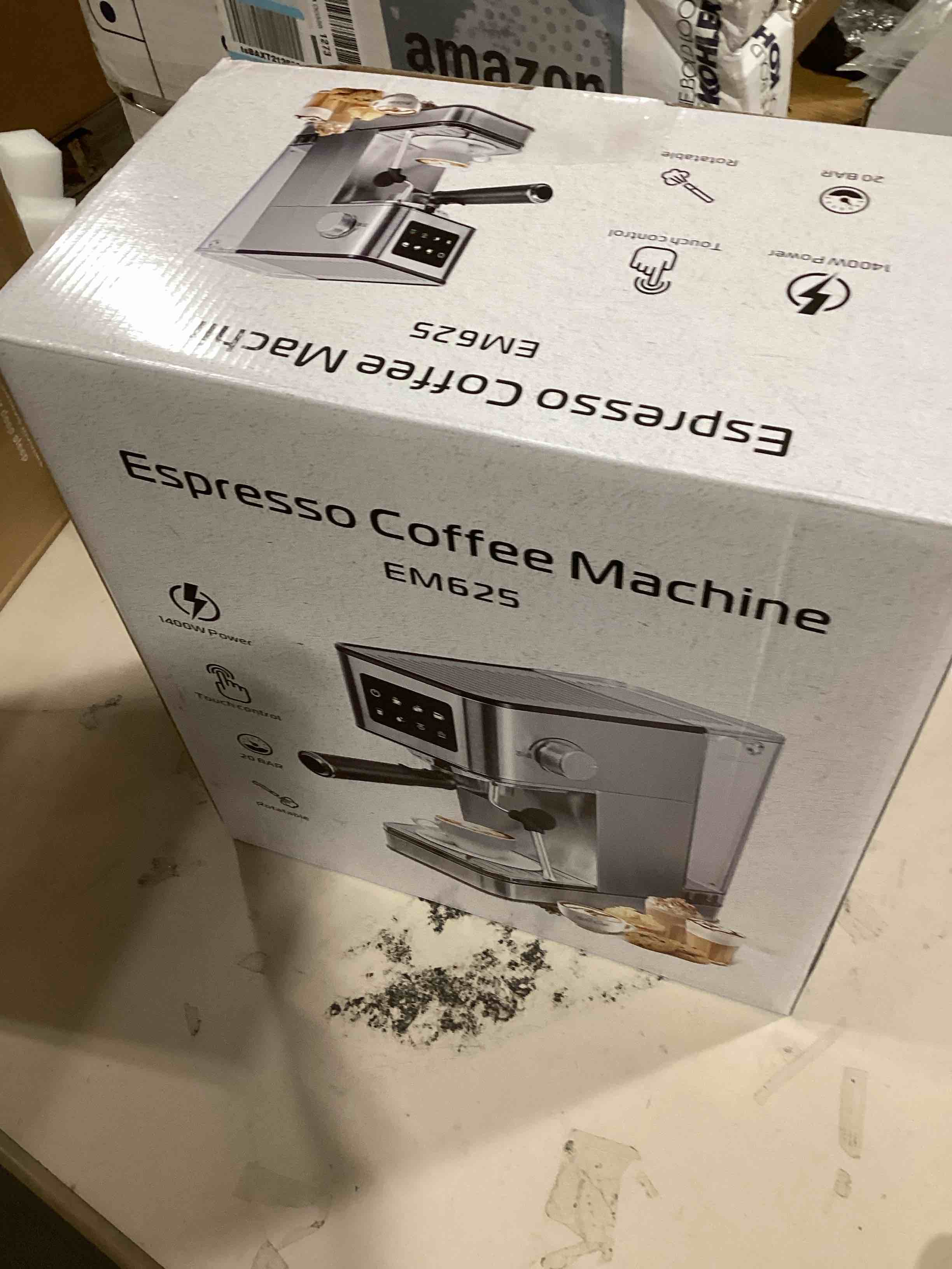 Espresso Machine, 20 Bar Professional Espresso Maker, Milk Frother Steam Wand for Latte, Compact Stainless Steel Machine with 57.5oz Removable Water Tank and LED Touchscreen Monitors