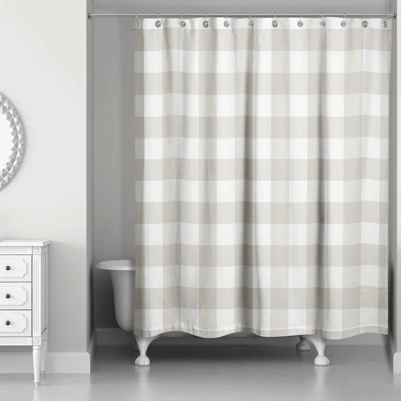 Hanka plaid single shower curtain