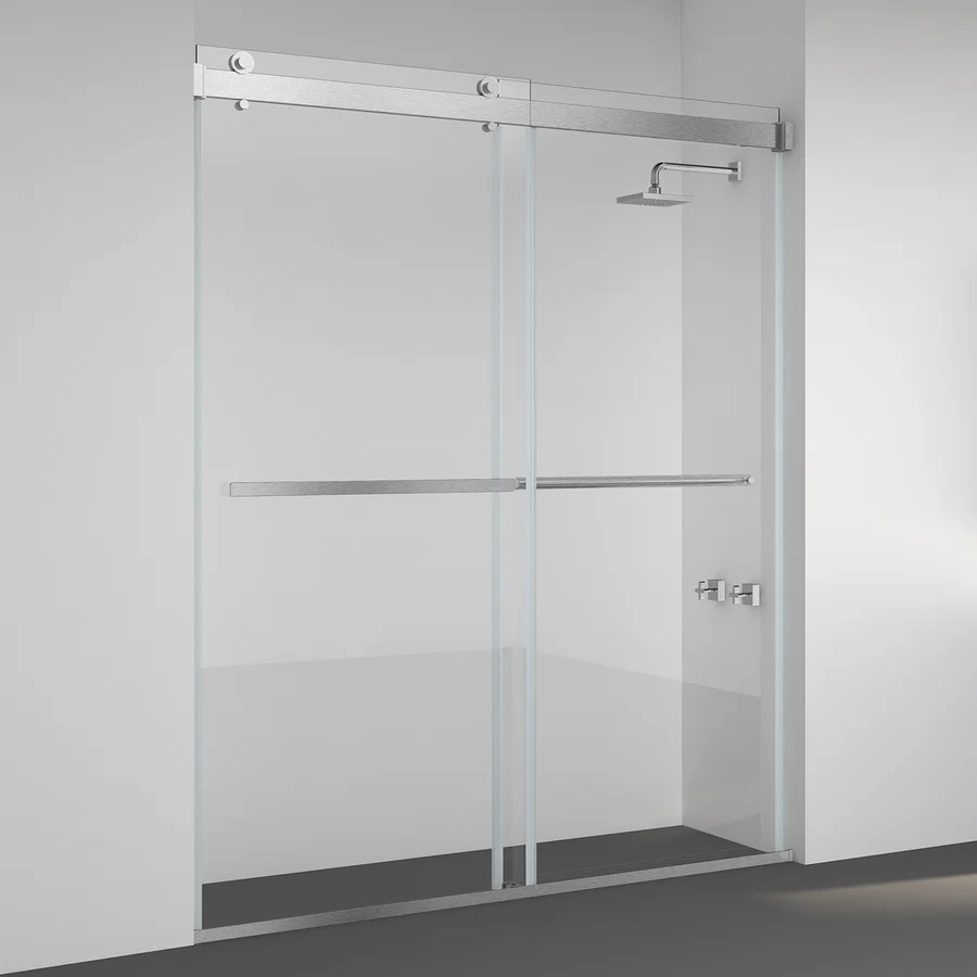 Spezia 56" - 60"W x 58" H Double Sliding Frameless Tub Door ( Incomplete)