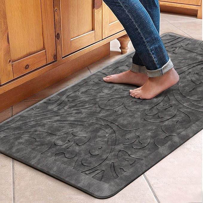 kitchen mat cushioned anti fatigue floor mat waterproof nonslip 20x39 gray