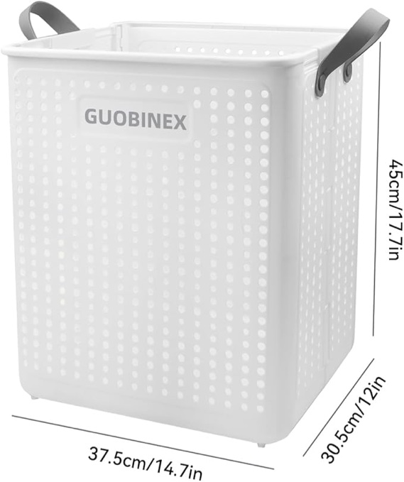 Foldable Laundry Basket with Handles, Collapsible Laundry Hamper with Breathable Holes, Dirty Clothes Basket - 14.7" x 17.7" x 12"