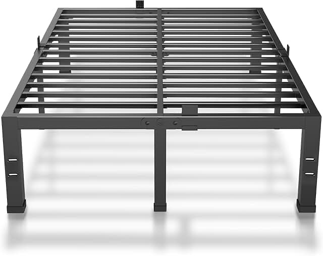 King Size Bed Frame - 14 Inches Heavy Duty Metal Platform Bed Frame No Box Spring Needed, Easy Assembly, Noise Free Bedframes Include Mattress Slide Stopper