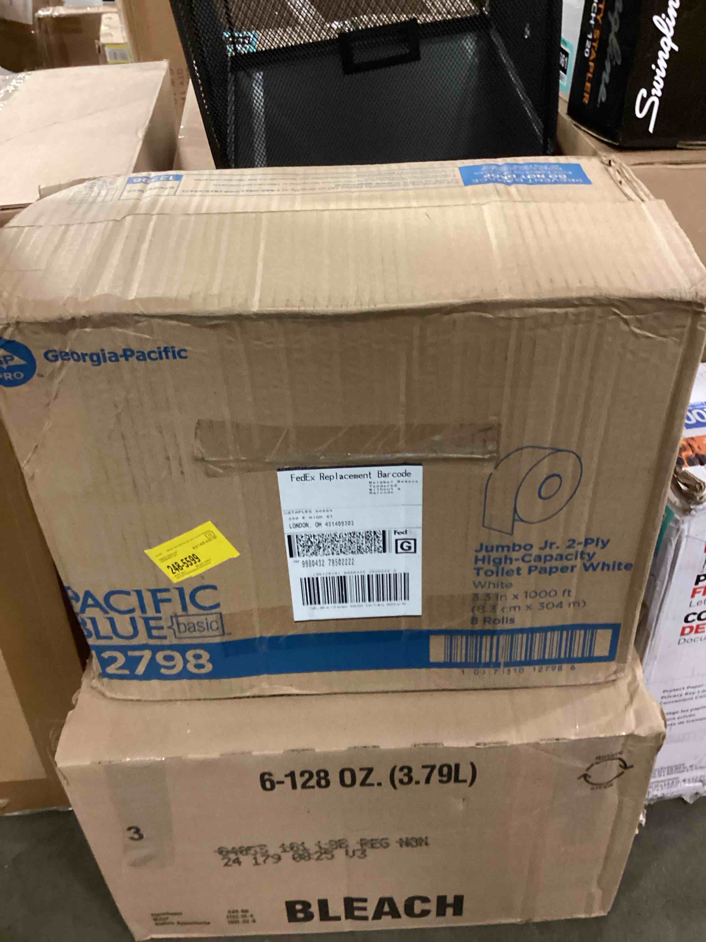 Pacific Blue Basic 2-Ply Jumbo Jr. 9'' Toilet Paper by GP PRO (Georgia-Pacific),12798,1,000 Linear Feet per Roll, 8 Rolls Per Case