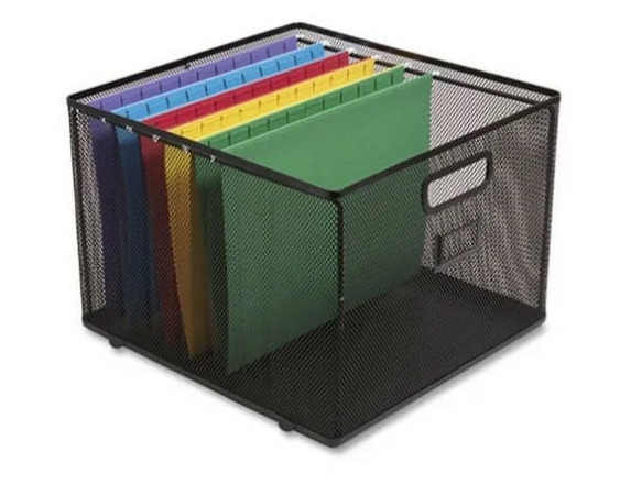 Wire Mesh File Organizer Letter Size, 13.98" Long, Black