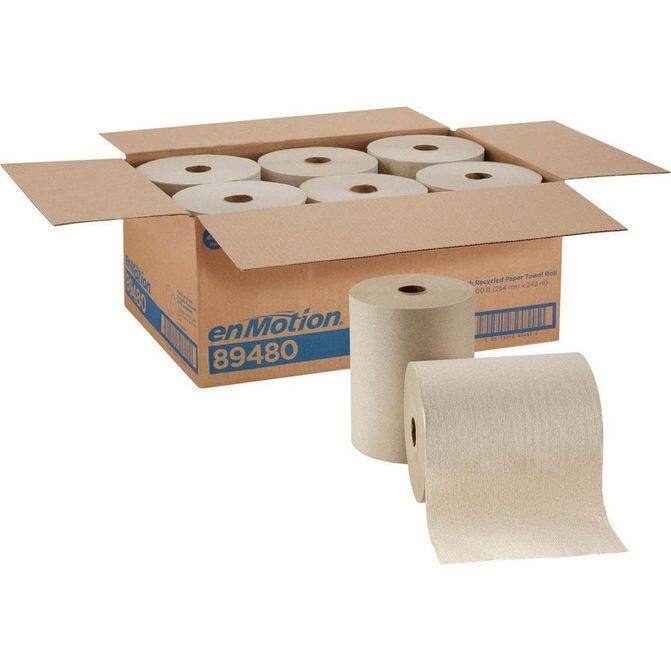 Enmotion 10" Recycled Paper Towel Rolls, Brown 6 Rolls/Case Qty 6