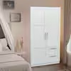 White Armoire with 2 Doors, 2 Drawers and 5 Storage spaces 70.87 X 39.37 X 19.49