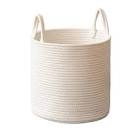 White Woven Laundry Basket, Blanket Basket Tall Wicker Laundry Basket, Plant Storage Basket For Clothes, Toys, Pillows, Towels, Bedroom, Living Room, Bathroom