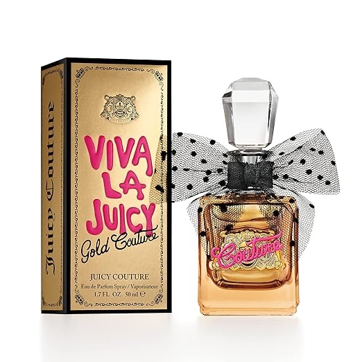 Juicy Couture Viva La Juicy Gold Eau De Parfum, Women's Perfume with Notes of Luscious Berry, Jasmine Sambac & Vanilla Cream - Fruity & Sweet, EDP Spray(1.7 Fl.Oz)