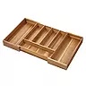 iDesign Expandable Acacia Wood Cutlery Drawer Organizer