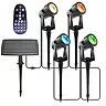 Deck Impressions Solar Spotlight with Detached Solar Panel, 4-Pack