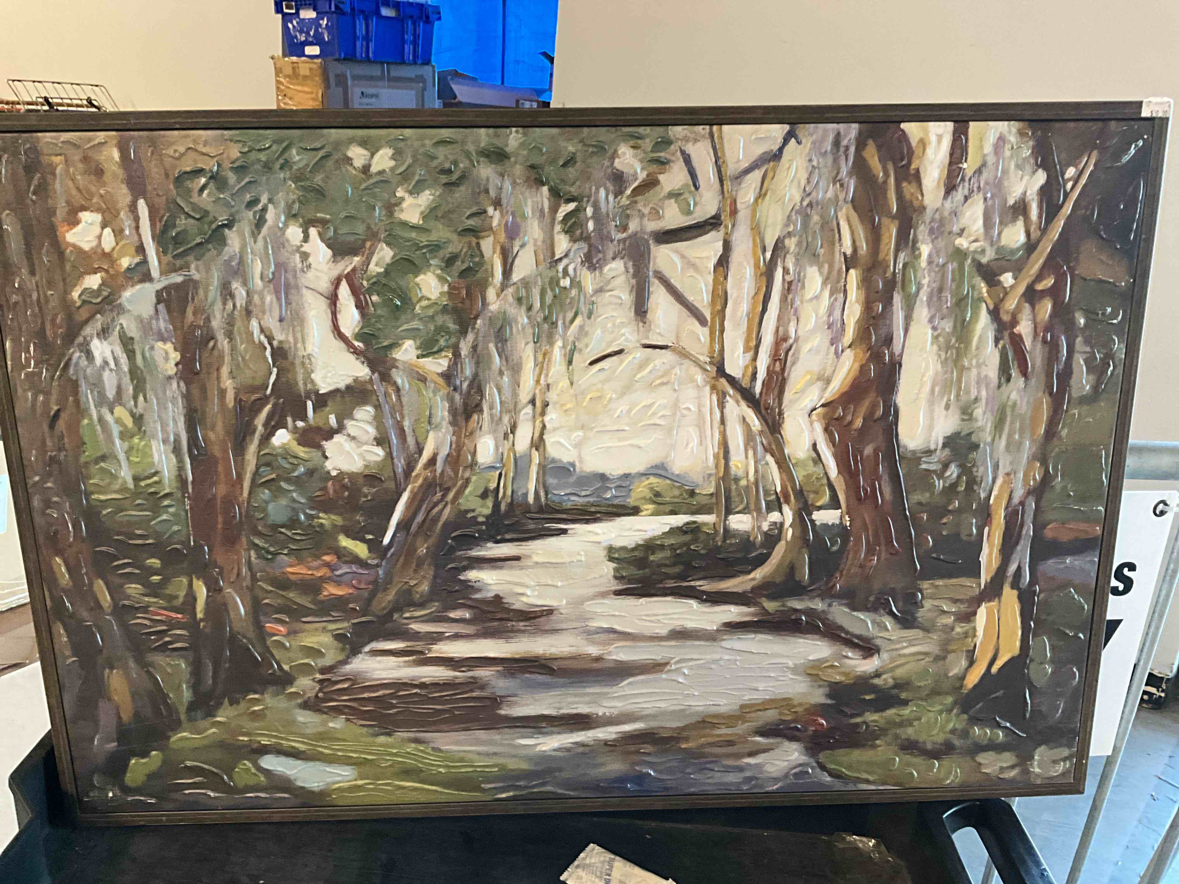 Wall Art Forest Landscape Picture Modern Nature Canvas Painting, 23” x 35”