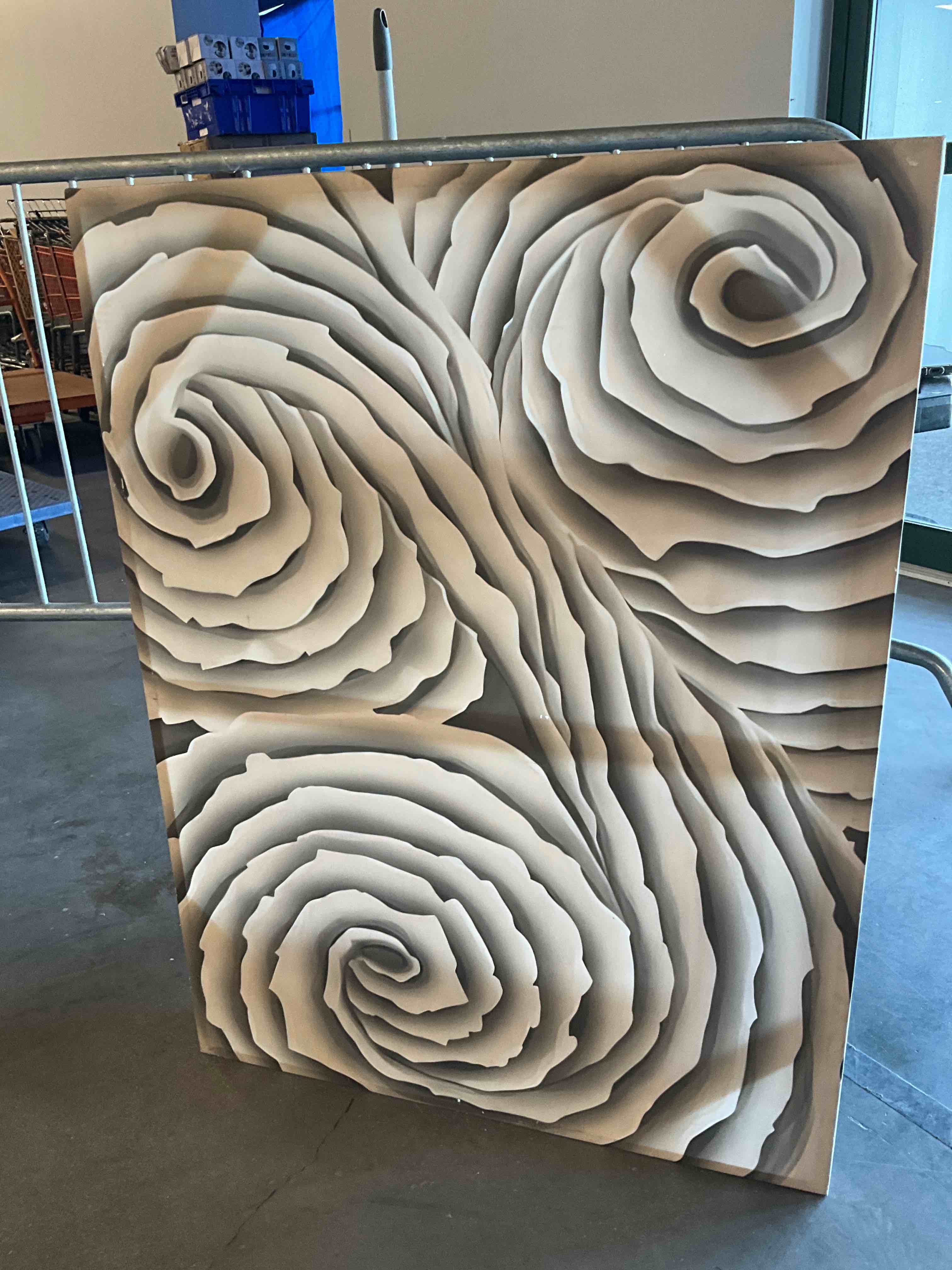 Grey Spiraling Abstrract, 30” x 40”